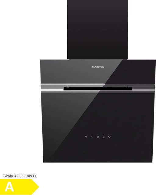 Klarstein Alina Dunstabzugshaube Schwarz, Breite: 40 cm, 570 m³/h, Energieeffizienzklasse A - Bild 1