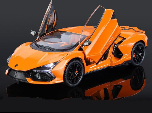 Linyi toy car Revuelto Sportwagen Modell, 1:24, Metall, mit Sound und Licht, Orange, ab 18 Jahre - Bild 1