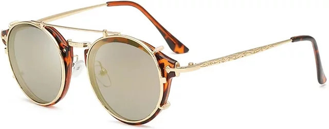 Runde Vintage-Sonnenbrille, Unisex, Vollrand, braun - Bild 1