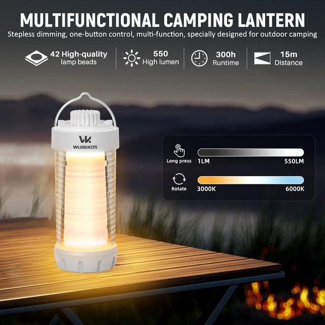 Wurkkos CL01 EDC-Arbeitsleuchte mit 550 lm, magnetische Mini-Campinglampe in Weiß mit Powerbank-Funktion und 360 Grad Rundumbeleuchtung - Bild 1