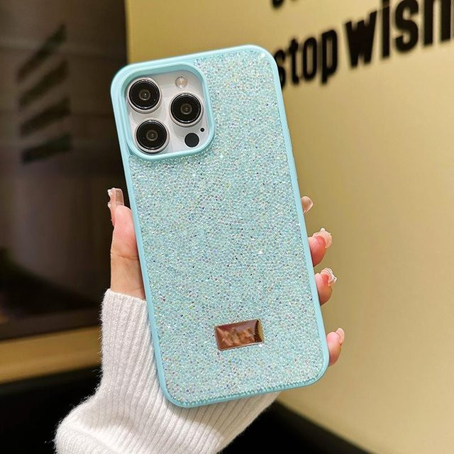 Stilvolle und stoßfeste Strass-Telefonhülle für dein Apple iPhone 13 Pro Max in Grün - Bild 1