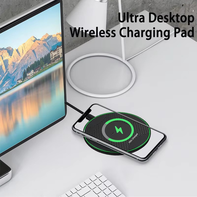 VIKEFON LED Drahtloses Schnellladegerät Pad für iPhone, Samsung und Xiaomi sowie AirPods Pro 2 in Schwarz oder Weiß - Bild 4
