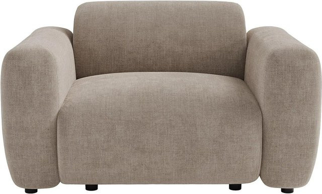Maison Céphy Sessel Pogni mit gerader Rückenlehne und Armlehnen in Taupe/Beige, Breite: 130 cm - Bild 1