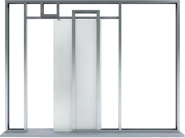 Schiebetür-Set PurePocket CW75 mit Glastür und Zarge in Satin, Farbe: Weiß/Silber, Höhe: 198,5 cm, Breite: 86 cm - Bild 1