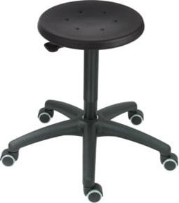 STIER Arbeitshocker mit Rollen und PU-Sitz, Sitzhöhe: 42 cm - 61 cm - Bild 1