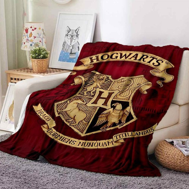 Harry Potter Hogwarts Wappen Flanell Überwurfdecke von new Yunheng, Rot, B/T: 130 x 150 cm - Bild 1