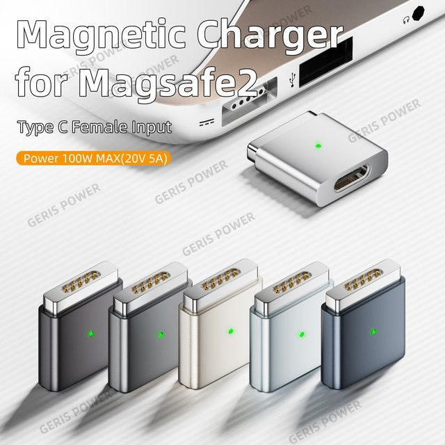 Magnetischer USB Typ-C auf MagSafe 2 Konverter Ladeanschluss PD100W 20V 5A für Apple MacBook Air und Pro - Bild 1