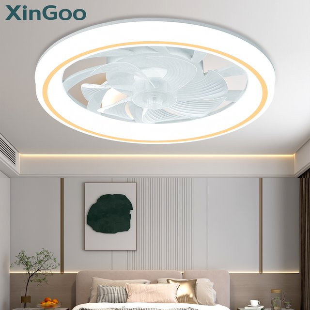 Moderner LED-Deckenventilator von ludengchaoshi in Weiß mit Fernbedienung und Beleuchtung für Wohnzimmer und Schlafzimmer - Bild 1