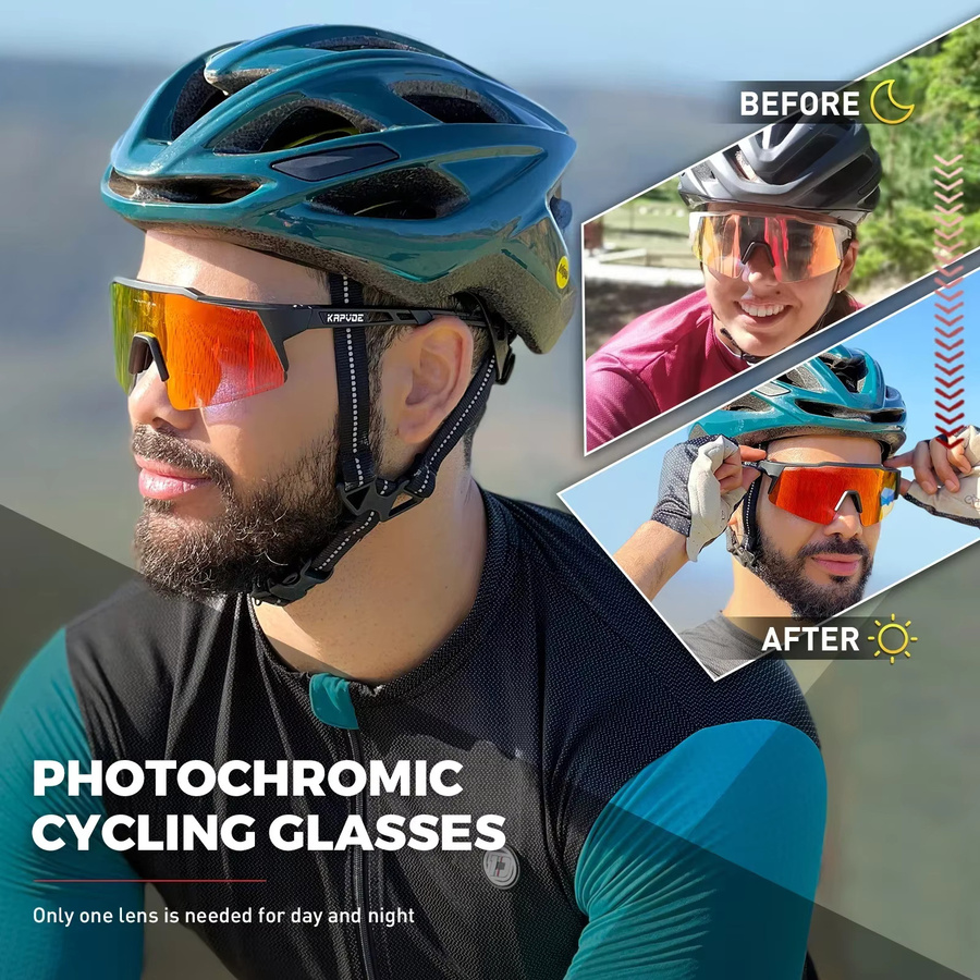 Kapvoe Sportsonnenbrille, rot, blau, Herren, Kunststoff - Bild 2