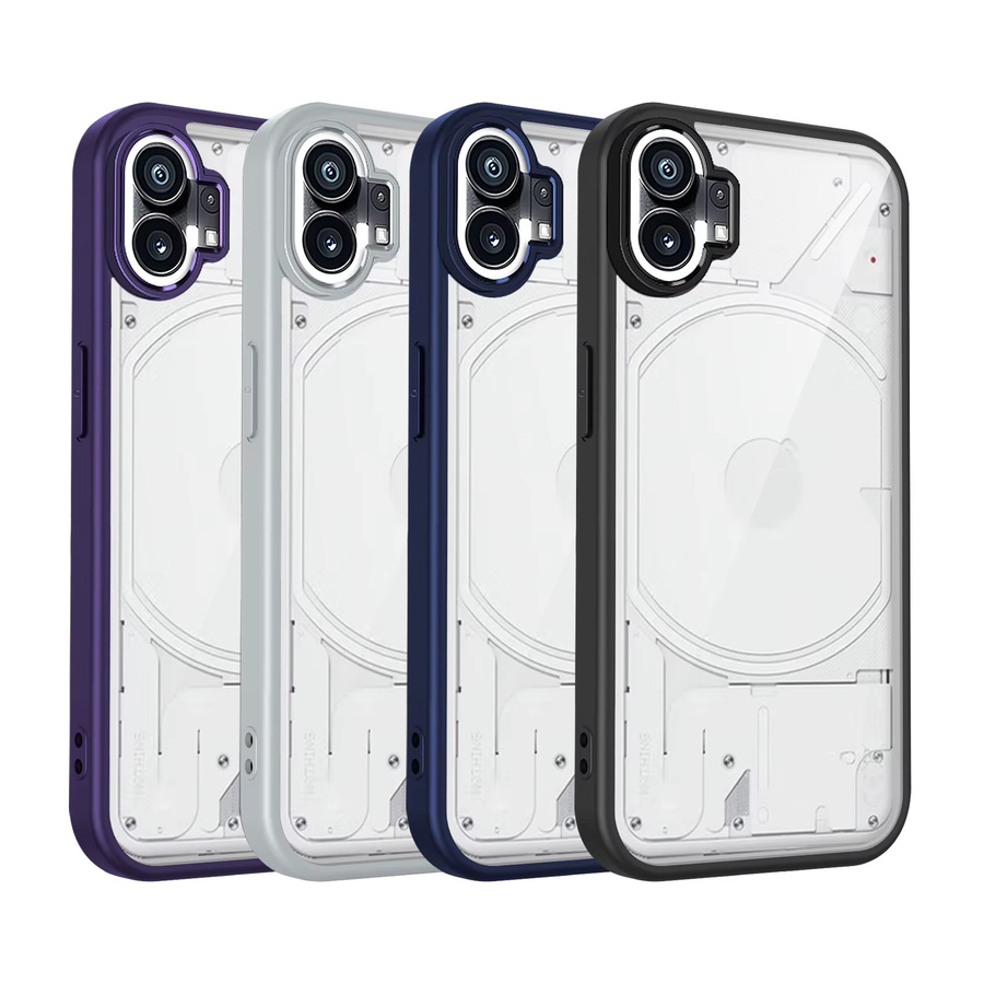 EUCAGR Silikon-Handyhülle für Nothing Phone 1, stoßfeste Luftkissen-Schutzhülle mit matter Rückseite, transparent/grau - Bild 3