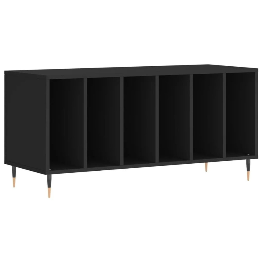 vidaXL Plattenschrank Schwarz aus Holzwerkstoff und Eisen mit industrieller Note, B/T/H: 100 x 38 x 48 cm - Bild 2