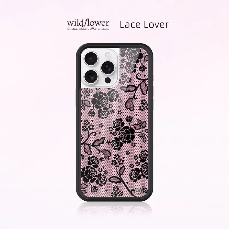 Potdemiel Wildflower Lace Lover 3D-Nieten Handyhülle für iPhone 16 15 14 13 12 Pro Max mit floralem Blumenmuster - Bild 3
