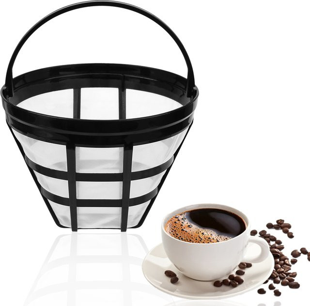 Wiederverwendbarer Kaffee-Filter aus Mesh-Sieb in Schwarz für Kaffeemaschinen und Tassen-Brewer - Bild 1