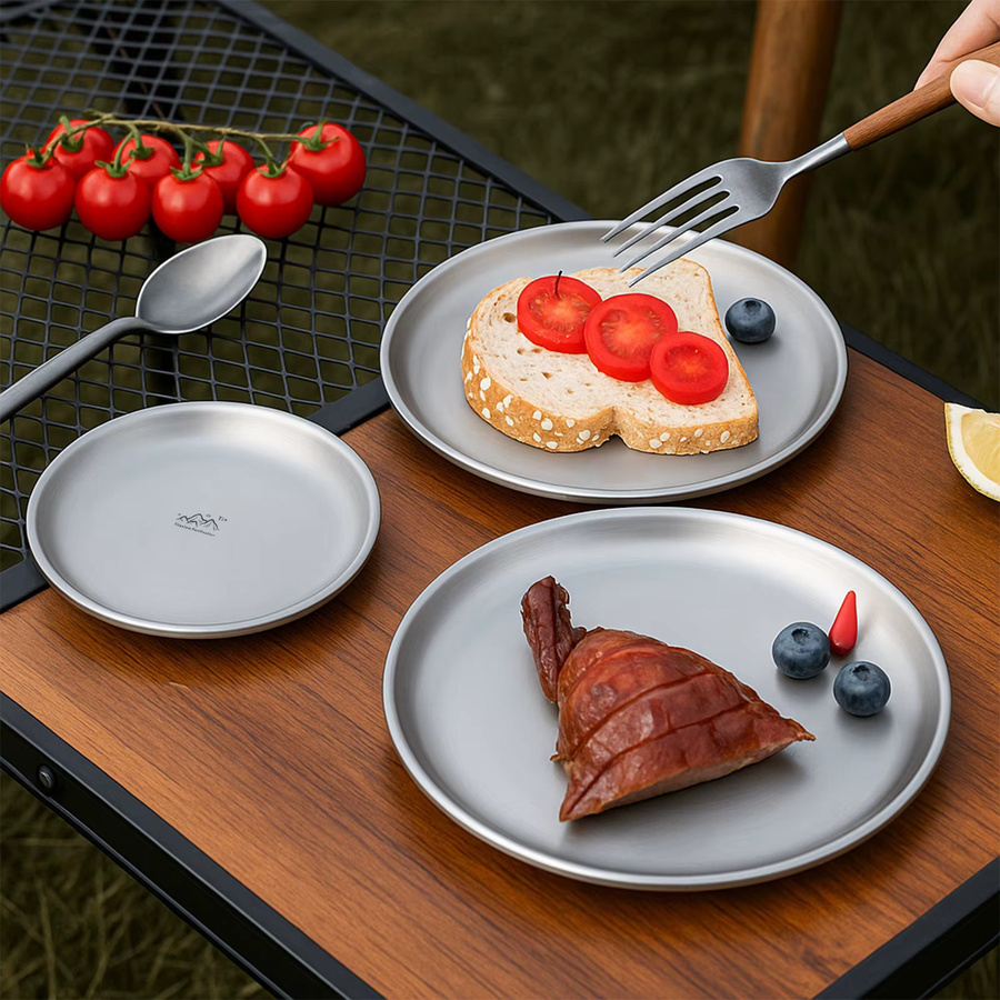 APWIKOGER Salatbowl aus rostfreiem Edelstahl, stapelbares Camping-Geschirr für Outdoor und Obst - Bild 2