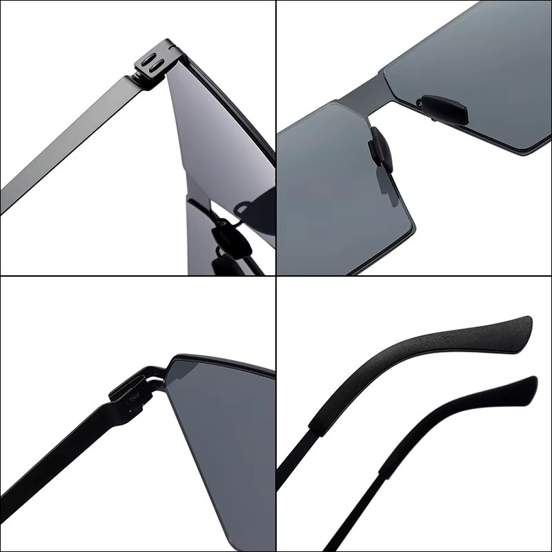 Blanche Michelle Sonnenbrille, randlos, square, Edelstahl, schwarz, Unisex - Bild 3
