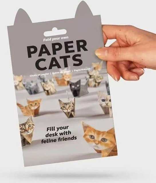 BC Pet Supplies DIY Origami Papier Set mit 5 Katzenrassen, 50 Blatt Faltpapier in Grau und Bunt für Anfänger und Erwachsene - Bild 1