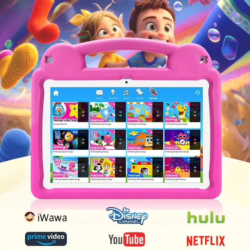 Paitanry Kinder-Tablet 10,1 Zoll mit Android 15, Allwinner A523 Octa-Core, 8 GB RAM, 64 GB Speicher, Pink mit stoßfester Schutzhülle - Bild 3