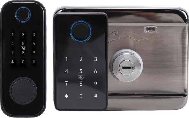 Aimo Intelligentes Gartentor Schloss in Schwarz mit Fingerabdruck, Tastatur, Karte und 5 Entriegelungsmethoden - Bild 1