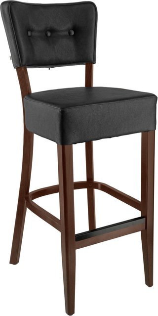 VEGA Barstuhl Winslow Set aus 2 Stück, Kunstleder Anthrazit, Gestell tabak gebeizt, B/T/H: 46 x 57 x 116 cm - Bild 1