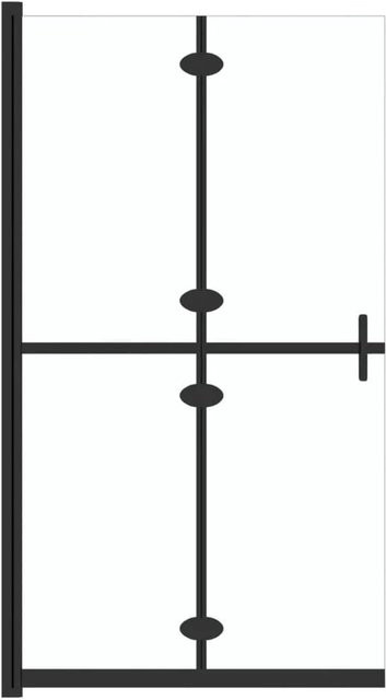 vidaXL Faltbare Begehbare Duschwand aus ESG Glas in Transparent und Schwarz, B: 110 cm, H: 190 cm - Bild 1