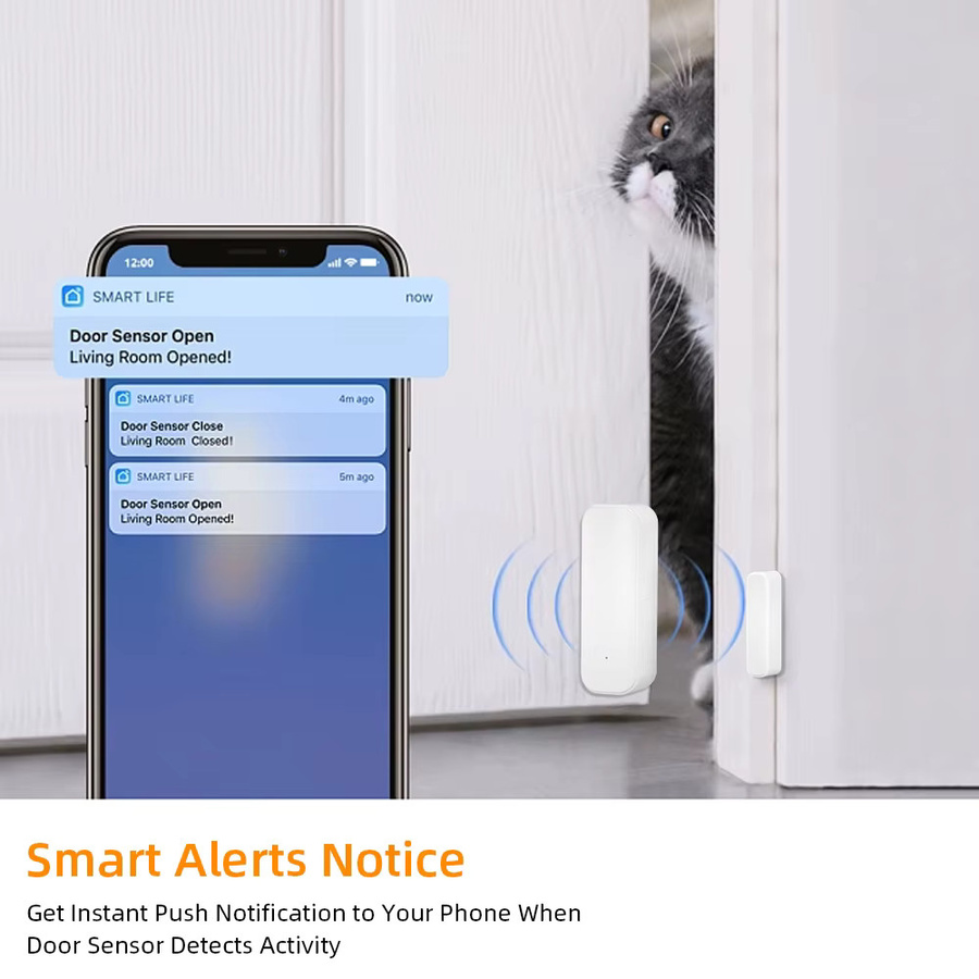 ONENUO Tuya Zigbee Türsensor und Fensterkontakt in Weiß, kompatibel mit Tuya App, Alexa und Google Assistant - Bild 2