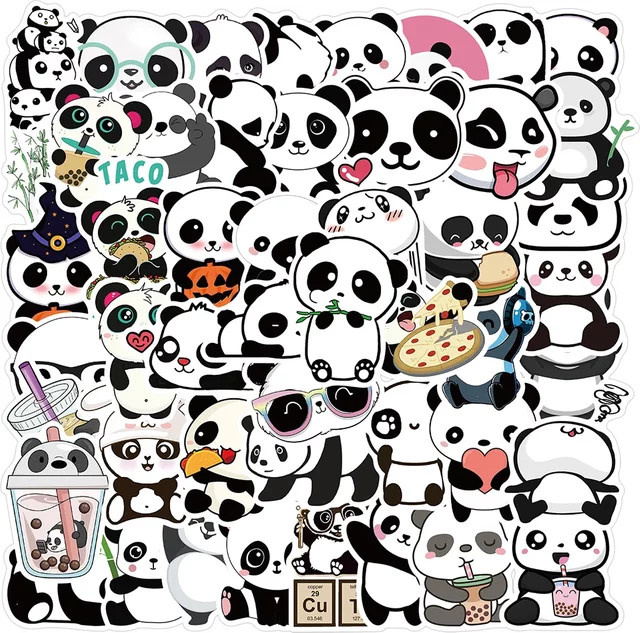 GOGOTU Panda Cartoon Tier Aufkleber, 50-teiliges Set - Bild 1