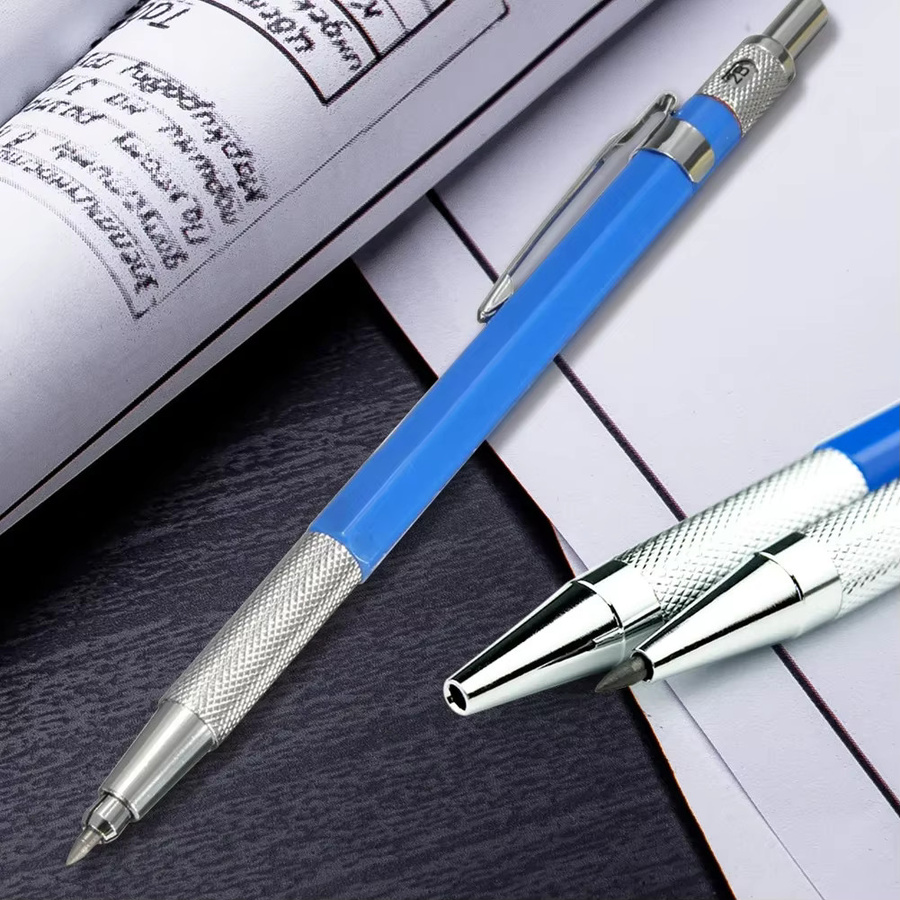 Mechanischer Bleistift für Zeichnungen und Büro mit 2mm 2B Mine in Blau - Bild 3