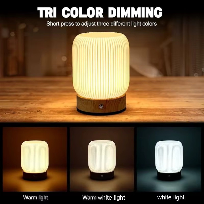 ZTree Nachtlicht Touch-Lampe: Tragbare und dimmbare Tischleuchte mit 3 Farbtemperaturen für Schlafzimmer und Wohnzimmer - Bild 3