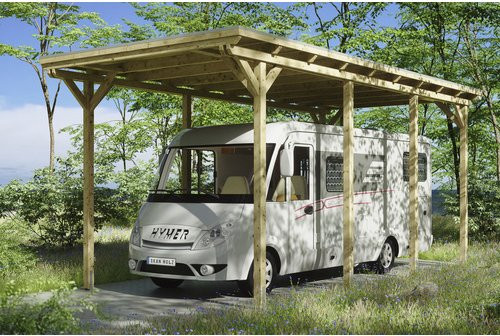 SKANHOLZ Carport Emsland 2 aus Holz in Braun, B/T: 404 x 846 cm, Firsthöhe: 372 cm - Bild 1