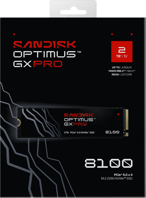 SanDisk Optimus GX PRO 8100 2TB PCIe 5.0 NVMe M.2 SSD Schwarz - Bild 1