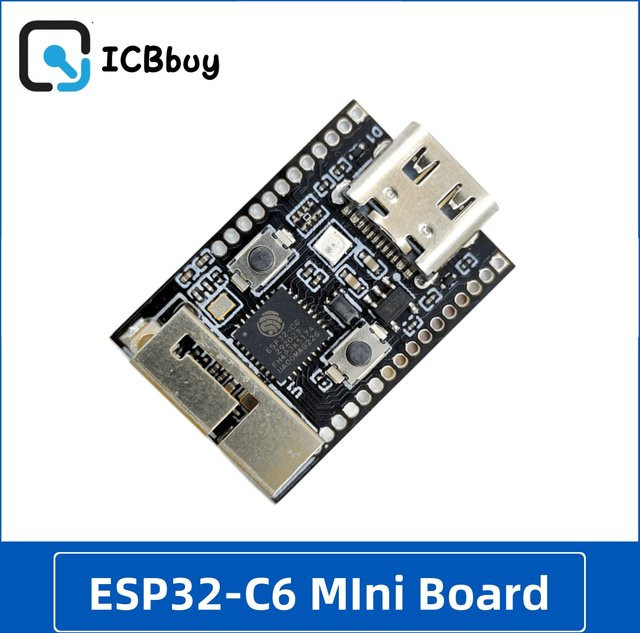 QSZNTEC ESP32-C6 Mini-Entwicklungsboard mit RISC-V Prozessor, Wi-Fi und Bluetooth Dual-Mode in Schwarz - Bild 1