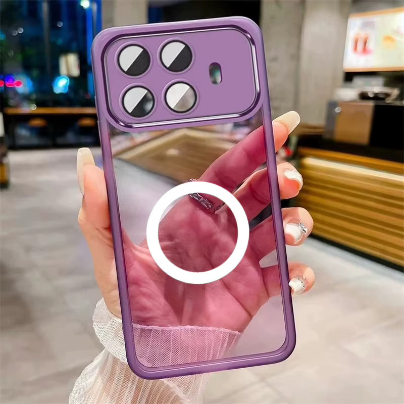 Stoßfeste Silikon-Schutzhülle für Xiaomi 15T Pro, 15s Pro, 14 Pro und 13 Lite in Matt Transparent und Purple mit Kameraschutz - Bild 2