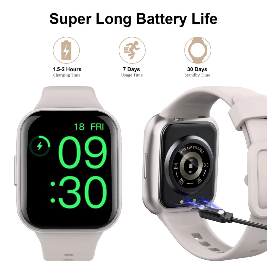Nerunsa Smartwatch, 1.69 Zoll, Schwarz, Silikon, Unisex - Bild 5