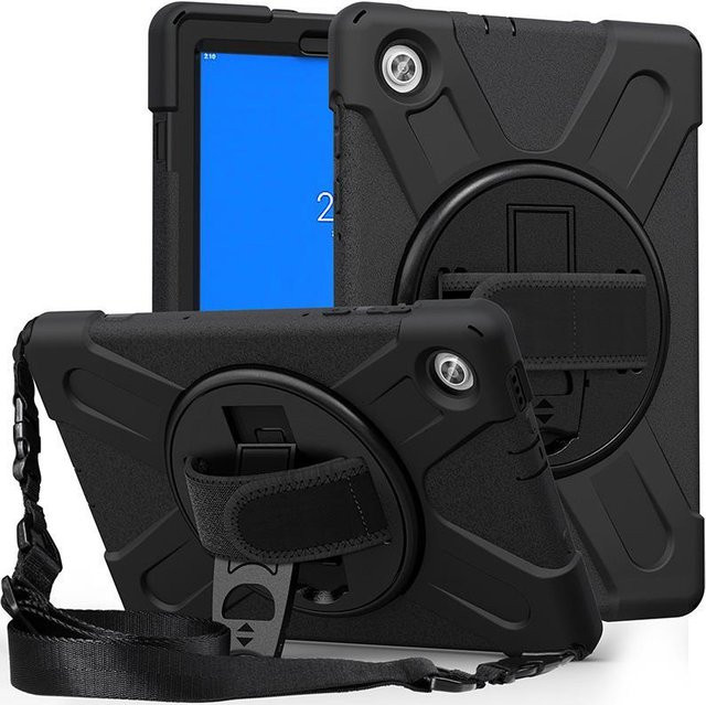 eSTUFF Hintere Tablet-Abdeckung aus Silikon und Polycarbonat für Lenovo Tab M10 HD (2. Gen), Schwarz - Bild 1