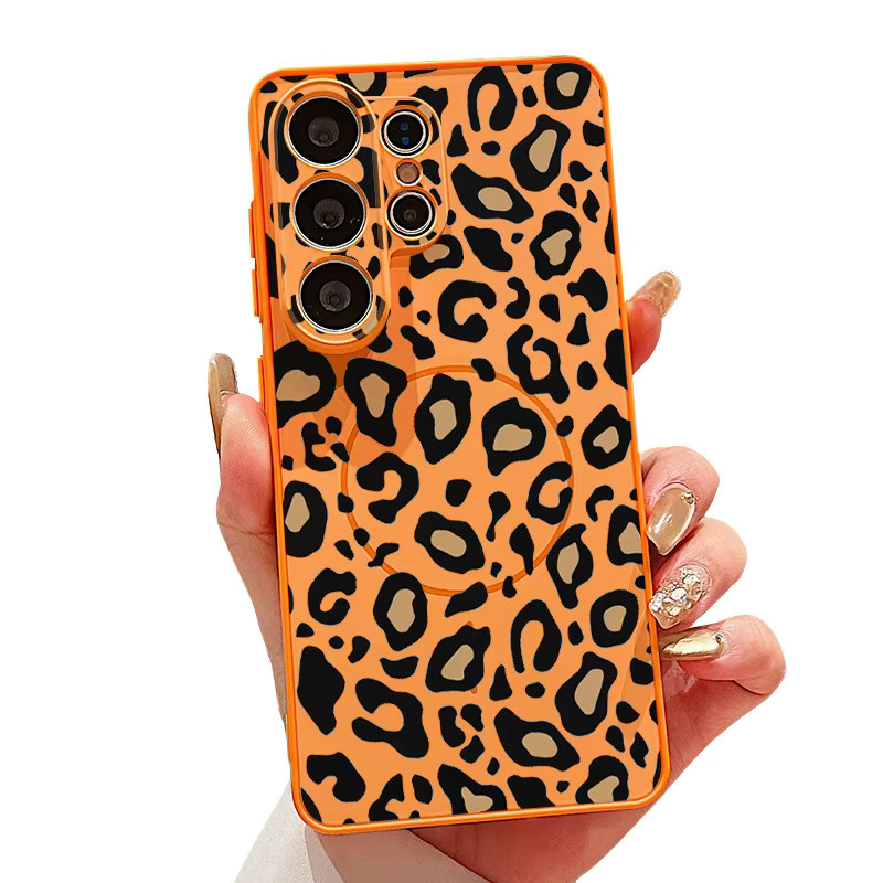 Magnetische Handyhülle mit Leopardenmuster für Samsung Galaxy S25 S26 S24 S23 Ultra S24 FE A17 A57 A56 A37 A55 A16 A35 A15 A36 in Pink Multicolour - Bild 6