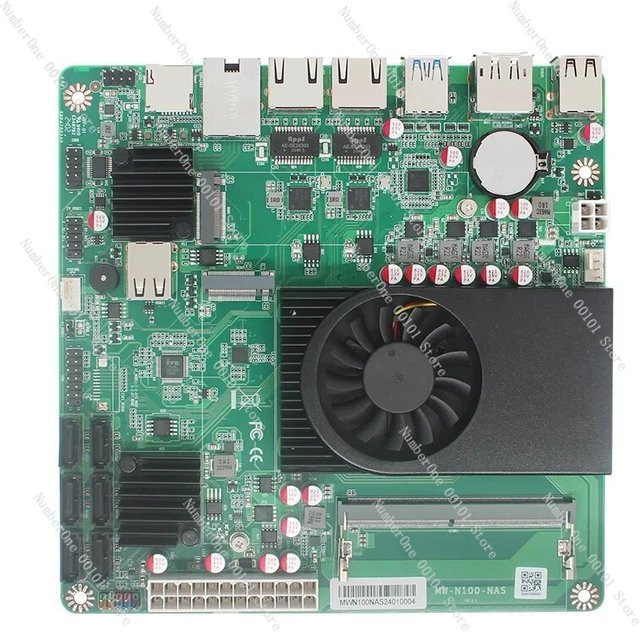 N305 NAS Motherboard ITX mit DDR5, 2x i226 10G LAN und M.2 NVMe in Grün - Bild 1