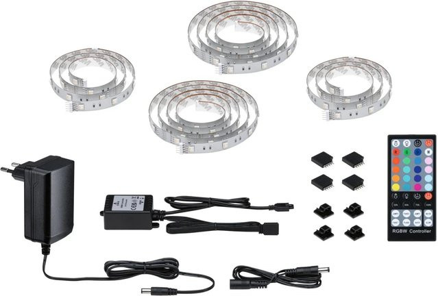 Paulmann MaxLED TV Comfort RGBW LED-Streifen-Basisset mit Fernbedienung und Netzteil, 3,6 m, Mehrfarbig - Bild 1