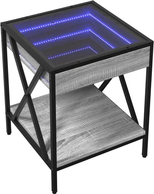 vidaXL Nachttisch mit Infinity-LED in Grau Sonoma, B/T/H: 40 x 40 x 49 cm - Bild 1