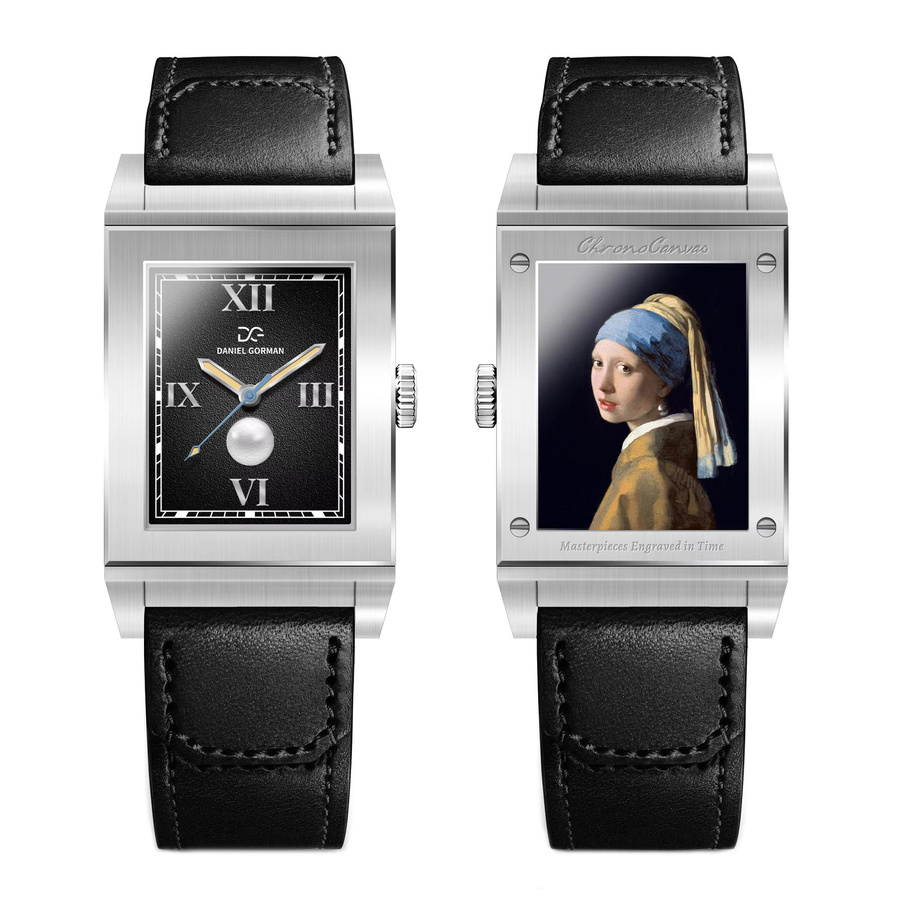 Daniel Gorman Digitaluhr, Leder, Schwarz, Edelstahl, Unisex - Bild 1