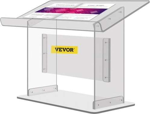 VEVOR Acryl Podium Transparent Modernes Rednerpult für Kirchen und Schulen B: 68,58 cm, T: 34,8 cm, H: 49,53 cm - Bild 1