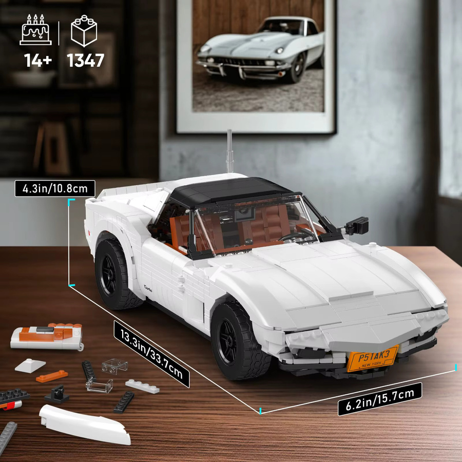 Mould King 10198 Der C3 Sport Rennwagen Baustein Set in Weiß - Bild 5