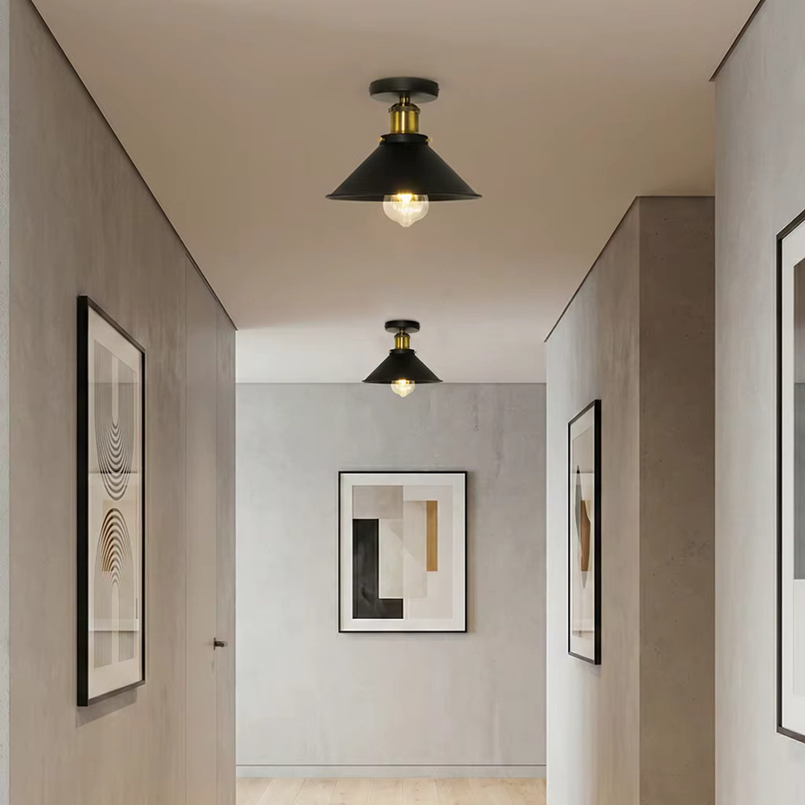 OSABO Deckenleuchte im Industriestil aus Metall in Schwarz mit Einzelkopf und Diamant-Design für Restaurant, Flur oder Café - Bild 2