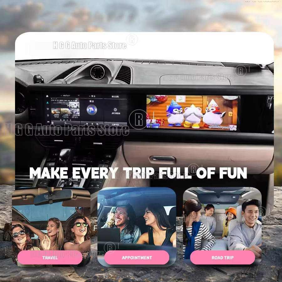 YANFU Dual Screen Android Multimedia Video Player mit Carplay für Porsche Cayenne 2010–2017, Rechtslenker, Schwarz, 2x 12,3 Zoll - Bild 6