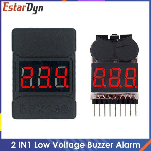 Estardyn 2in1 Lipo Batteriespannungsprüfer mit Niederspannungs-Summeralarm und Dual-Lautsprecher für Lipo und Li-Ion - Bild 1
