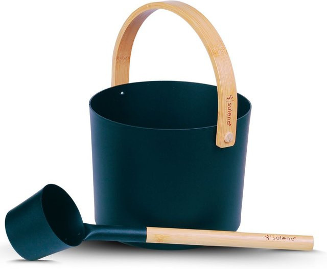 Suleno Sauna Set KJELL 2-teilig mit Kübel und Kelle in Schwarz eloxiert - Bild 1