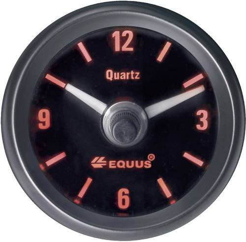 Equus Kfz Einbauinstrument Quarz-Uhr analog mit 4 LEDs in Blau, Grün, Gelb und Rot, Durchmesser: 52 mm - Bild 1