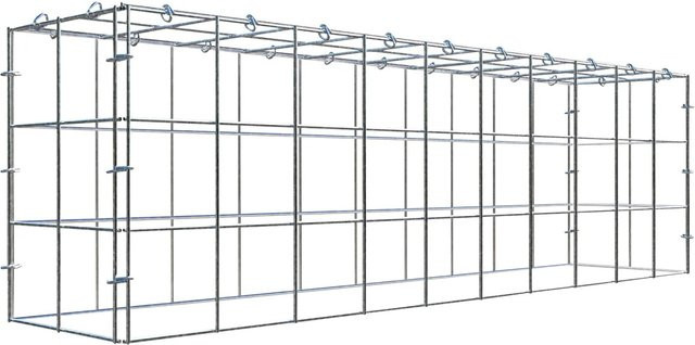 Gabiona C-Ring Anbaukorb Typ 3 in Silbergrau, Maschenweite 10 x 10 cm, B/H/T: 30 x 100 x 20 cm - Bild 1