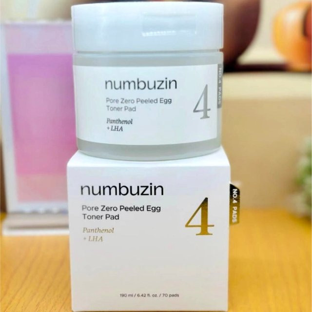 Numbuzin Nr.4 Pore Zero Peeled Egg Toner Pad, 190 ml, mit Panthenol - Bild 1