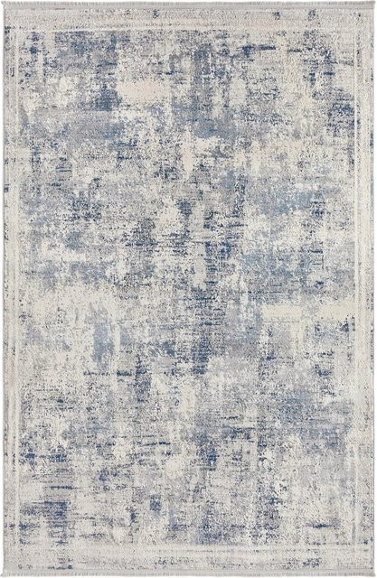Mömax Webteppich Isvind in Creme/Hellblau mit abstraktem Vintage-Design, B/T: 80 x 150 cm - Bild 1