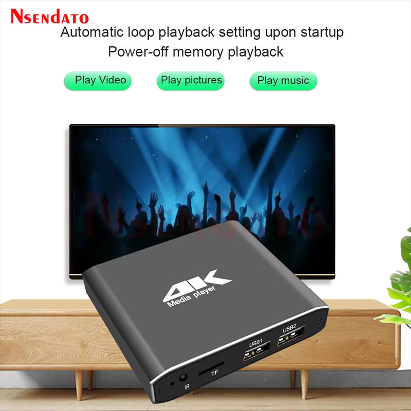 Nsendato Mini HD Mediaplayer in Schwarz mit 4K H.265 Unterstützung, Full HD 1080P Multimedia Player für USB-Stick und Micro SD TF-Karte - Bild 3